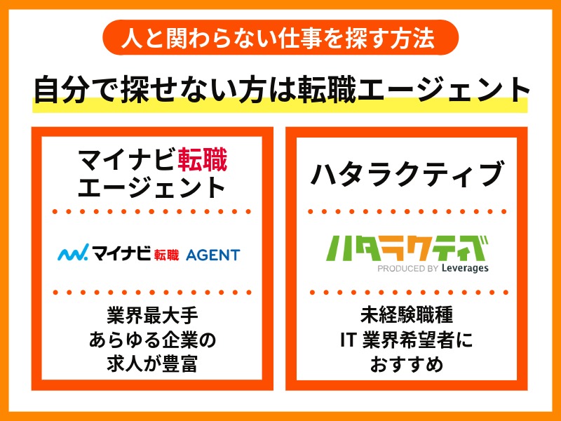 自分で探せない方はサポートの手厚い転職エージェントがおすすめ