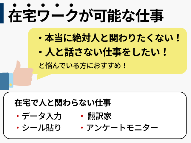 在宅ワークで人と関わらない仕事