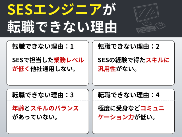 SESエンジニアが転職できない4つの理由