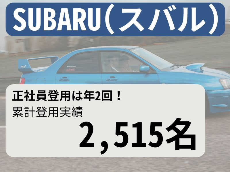 スバル（自動車）：2,515名（累計）